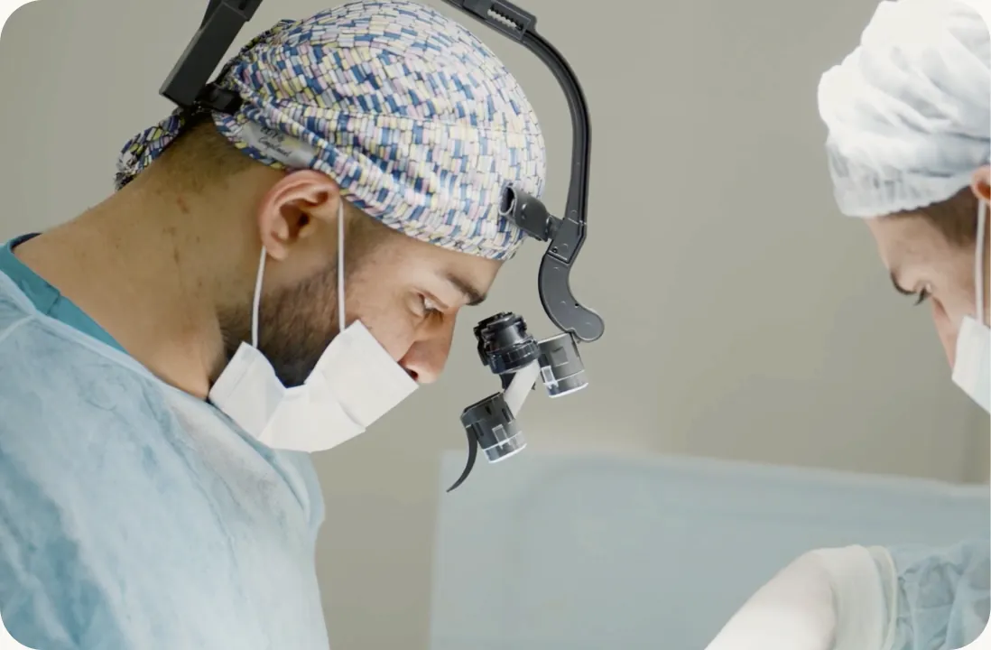 Surgeons at work in an operating theatre